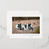 家族の写真パーソナライズされた 箔シーズンポストカード (正面/裏面)