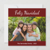 家族の写真フェリズNavidadモダンクリスマスレッド シーズンカード (正面)