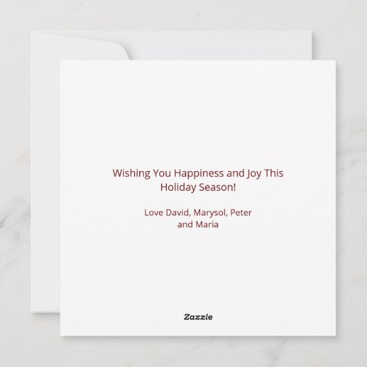 家族の写真フェリーズNavidadのモダンクリスマス シーズンカード (裏面)