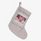 家族の写真フレームクリスマス スモールクリスマスストッキング (正面 (吊り時))