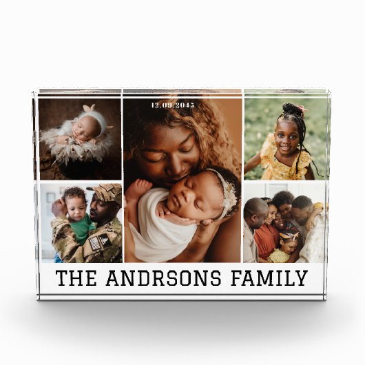 家族の写真ブロックの5つの写真コラージュ フォトブロック (正面)
