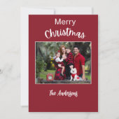 家族の写真メッセージクリスマス シーズンカード (正面)