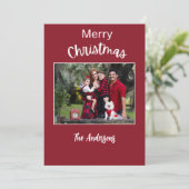 家族の写真メッセージクリスマス シーズンカード (スタンド正面)