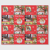 家族の写真メリークリスマスパーソナライズされた ラッピングペーパー (フラット)