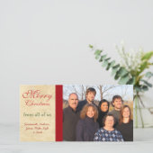家族の写真メリークリスマスパーチメント シーズンカード (スタンド正面)