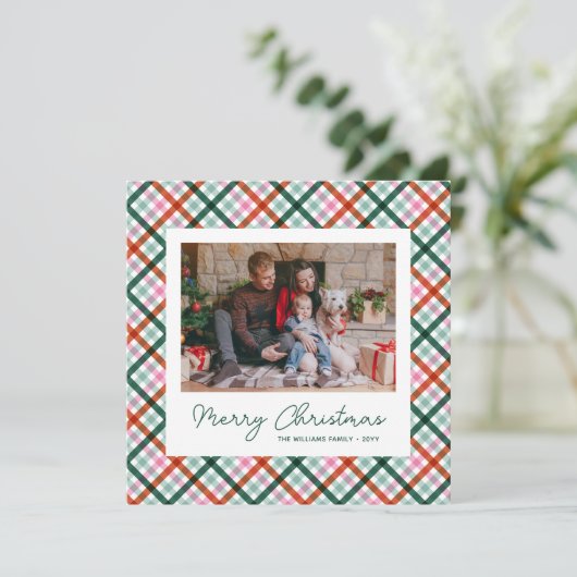 家族の写真メリーモダンクリスマスカード シーズンカード (スタンド正面)