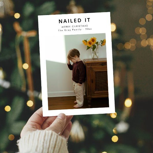 家族の写真モダンのクおもしろいリスマス シーズンカード