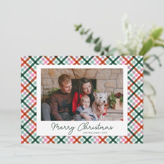 家族の写真モダンクリスマスホリデーカード シーズンカード (スタンド正面)