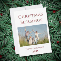 家族の写真モダンクリスマスホリデーカード