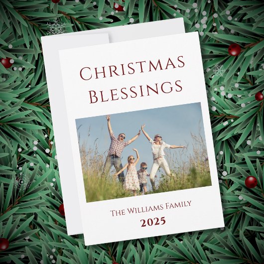 家族の写真モダンクリスマスホリデーカード シーズンカード