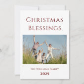 家族の写真モダンクリスマスホリデーカード シーズンカード (正面)