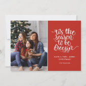 家族の写真モダンクリスマス シーズンカード (正面)