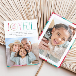 家族の写真モダンセリフタイポグラフィうれしそうな色 シーズンカード