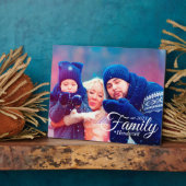 家族の写真モダン書道スクリプトのミニマリスト フォトプラーク (側面)