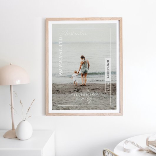 家族の写真モダン社説の旅行記念ポスト ポスター