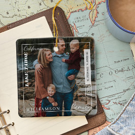 家族の写真モダン社説の旅行記念 セラミックオーナメント