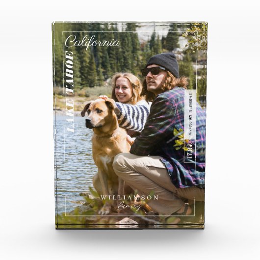 家族の写真モダン社説の旅行記念 フォトブロック (正面)