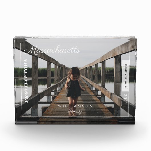 家族の写真モダン社説の旅行記念 フォトブロック (正面)