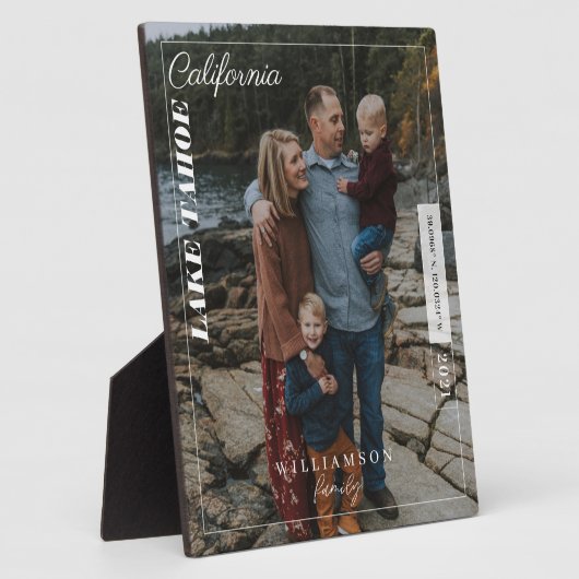 家族の写真モダン社説の旅行記念 フォトプラーク (側面)
