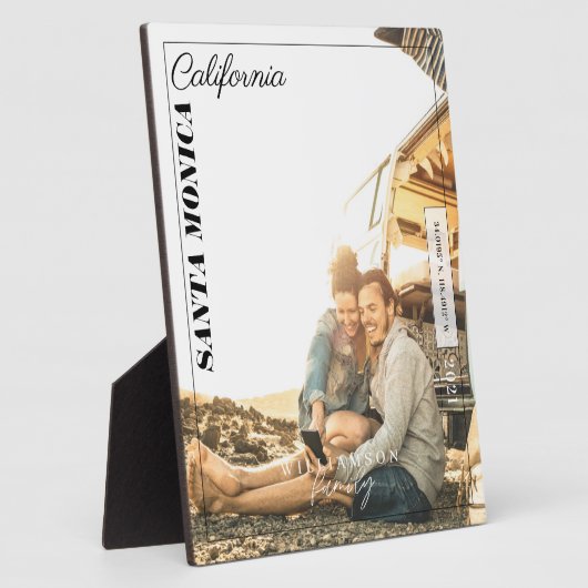 家族の写真モダン社説の旅行記念 フォトプラーク (側面)