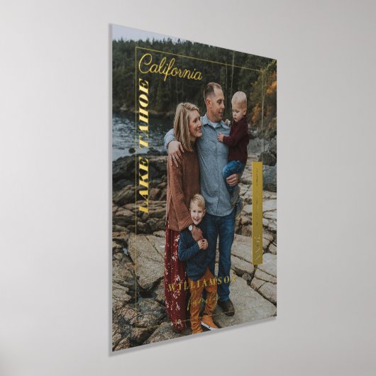 家族の写真モダン社説の旅行記念 箔ポスター (レイダウン)