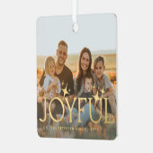 家族の写真モダン金ゴールドタイポグラフィ メタルオーナメント (正面左)