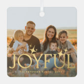 家族の写真モダン金ゴールドタイポグラフィ メタルオーナメント (正面)