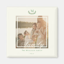 家族の写真モノグラムクリスマスギフトシックなマグネット