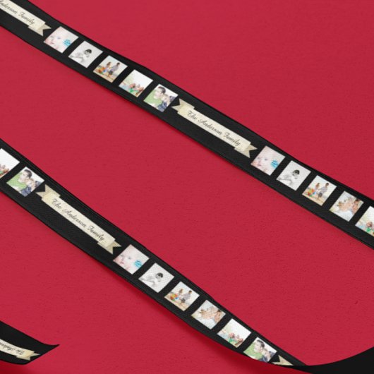 家族の写真ヴィンテージバナーファミリー名 サテンリボン