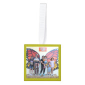 家族の写真ヴィンテージ木製 キューブオーナメント (正面)