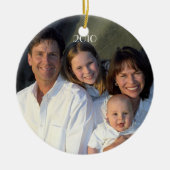 家族の写真ヴィンテージ鳥とダマスクの鳥のケージ セラミックオーナメント (正面)