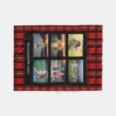 家族の写真付きのバッファロープレイドを作成 フリースブランケット (正面(横))