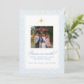 家族の写真付きクリスマスカード 招待状 (スタンド正面)