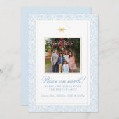 家族の写真付きクリスマスカード 招待状 (正面/裏面)