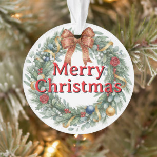 家族の写真入りアクリルクリスマスツリーオーナメント オーナメント