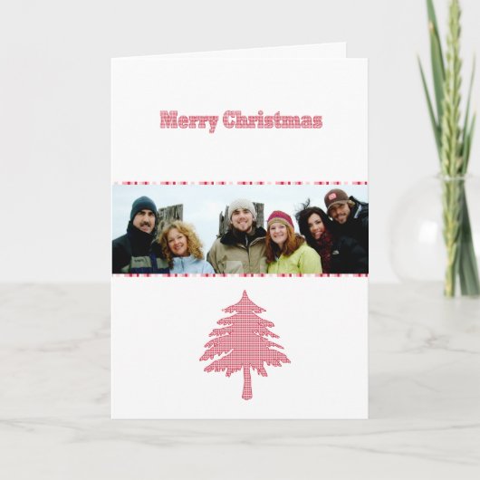 家族の写真入りメリークリスマスのハート シーズンカード (正面)