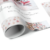 家族の写真名スクリプトパターンメリークリスマス ラッピングペーパー (ロールコーナー)