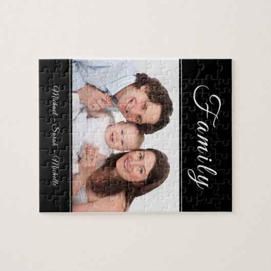 家族の写真名前をカスタムする ジグソーパズル (横)