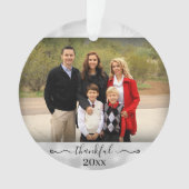 家族の写真年の感謝の賛美クリスマス オーナメント (正面)