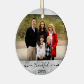 家族の写真年の感謝の賛美クリスマス セラミックオーナメント (右)