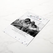 家族の写真引っ越しましたクリスマスムービングシルバー 箔シーズンカード (回転した状態)