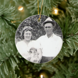 家族の写真忘れと-Me-Not Flower Cluster セラミックオーナメント