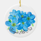 家族の写真忘れと-Me-Not Flower Cluster セラミックオーナメント (裏面)