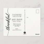 家族の写真感謝していあなたベビー誕生のお知らせ ポストカード (裏面)