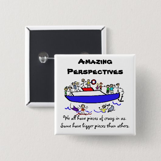 家族の写真撮影のゴミ集め競争のゲームボタン 缶バッジ (正面&裏面)