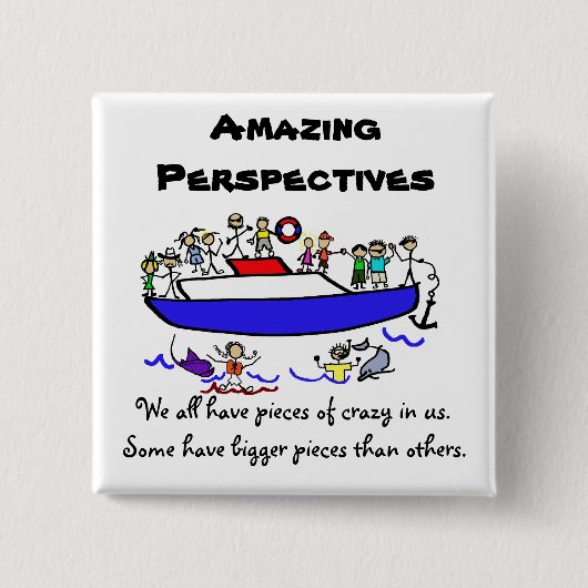 家族の写真撮影のゴミ集め競争のゲームボタン 缶バッジ (正面)