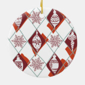 家族の写真新しい親レッドメリークリスマス セラミックオーナメント (裏面)