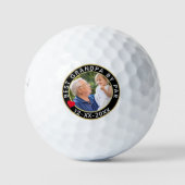 家族の写真最高のおじいちゃんパー日付別 ゴルフボール (正面)