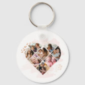 家族の写真最高のおばあちゃんエバーハートの形状8写真 キーホルダー (正面)