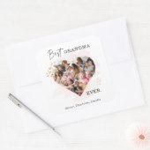 家族の写真最高のおばあちゃんエバーハートの形状8写真 スクエアシール (封筒)